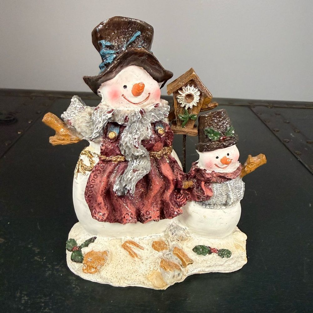 Pair Of Snowman Figurine Gift Co Inc  Vintage Christmas Decor
